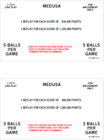 MEDUSA (Bally) Score Cards