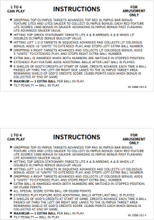 MEDUSA (Bally) Score Cards
