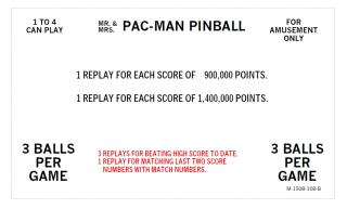 MR & MRS PAC MAN (Bally) Score Cards (7)