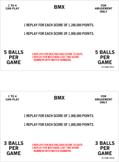 BMX (Bally) Score Cards (7)