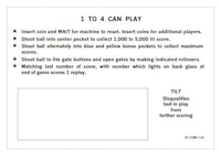 BALI HI (Bally) Score Cards