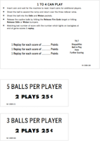 FIREBALL (Bally 1972) Score Cards (3)