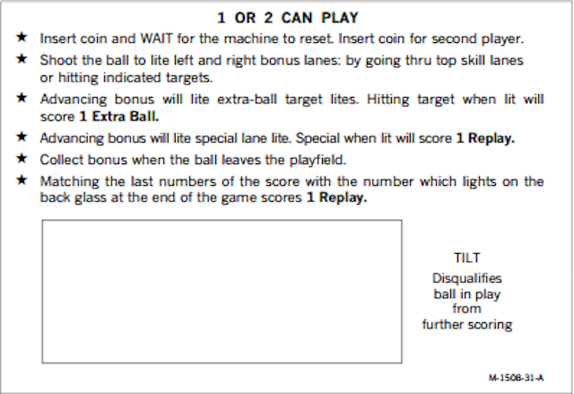 BIG SHOW (Bally 1773) Score Cards (5)