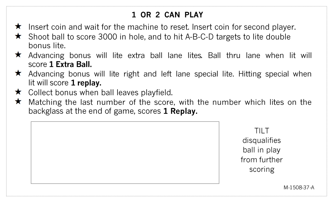 FLICKER (Bally) Score cards