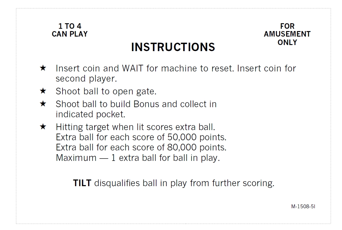 VAMPIRE (Bally) Score cards
