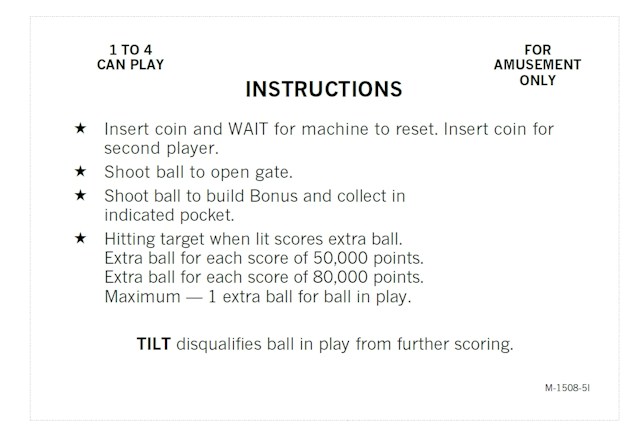 VAMPIRE (Bally) Score cards