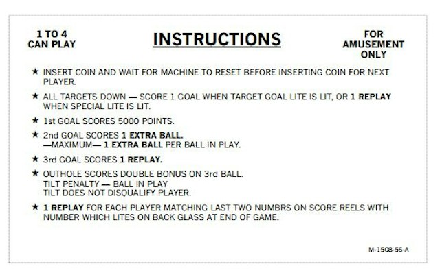 KICK OFF (Bally) Score card set