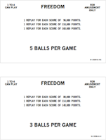 FREEDOM EM (Bally) Score cards (14)
