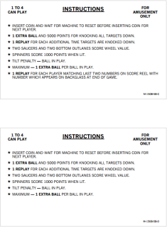 FREEDOM EM (Bally) Score cards (14)