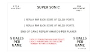 SUPERSONIC (Bally) Score Card Set (7)