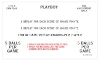 PLAYBOY (Bally 1978) Score Cards