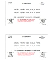 PARAGON (Bally) Score Card Set