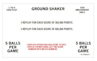 NITRO GROUNDSHAKER (Bally) Score Cards