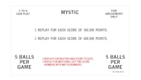 MYSTIC (Bally) Score Card Set