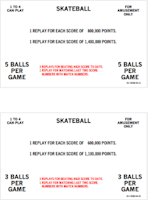 SKATEBALL (Bally) Score Cards