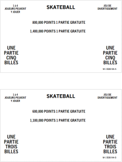 SKATEBALL (Bally) Score Cards