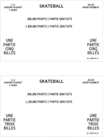 SKATEBALL (Bally) Score Cards