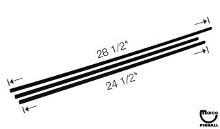 Backglass trim set 1/8 inch side plastic (3)