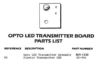Opto board Gottlieb transmitter TX 31240