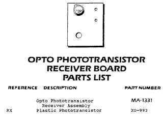 Opto board Gottlieb receiver RX 31241