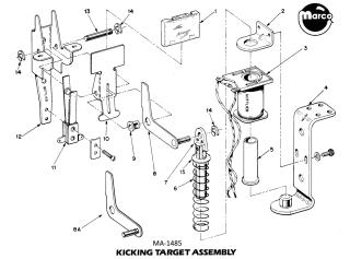 Kicking target assembly Gottlieb