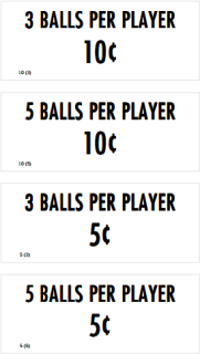 MINI ZAG (Bally) Score Cards (5)