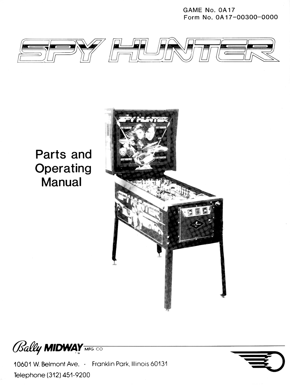SPY HUNTER (Bally) Manual/schematic
