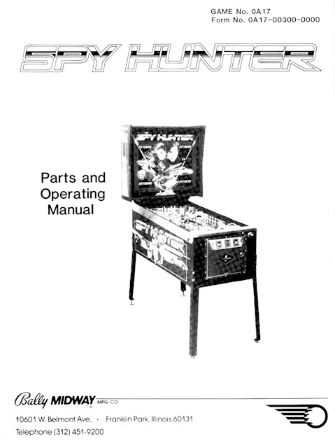 SPY HUNTER (Bally) Manual/schematic