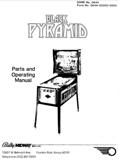 BLACK PYRAMID (Bally) manual/schematic