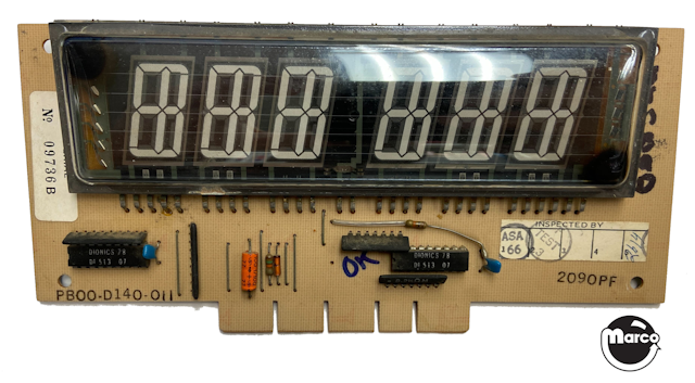 Display - 6 digit Gottlieb