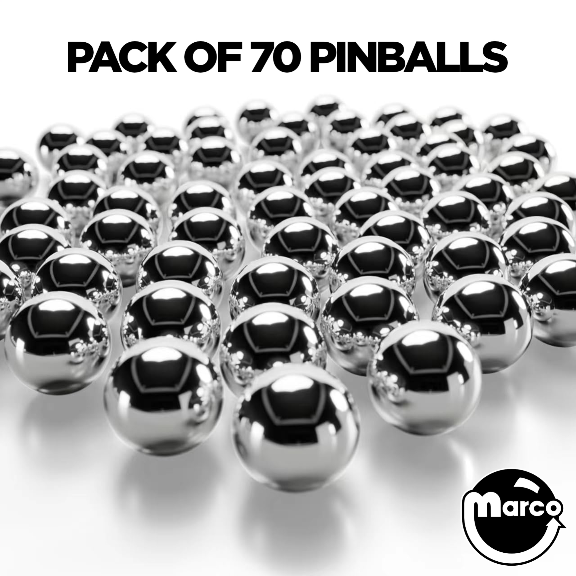 70 Balls 1-1/16 inch Standard Pinballs - Small Operator Pack