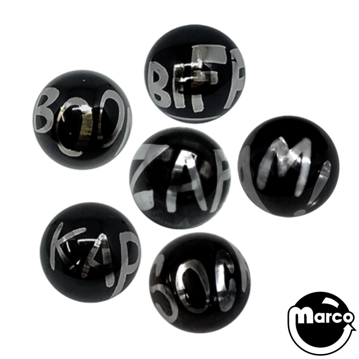 Balls 1-1/16 inch BLACK - Superhero 6 Pack