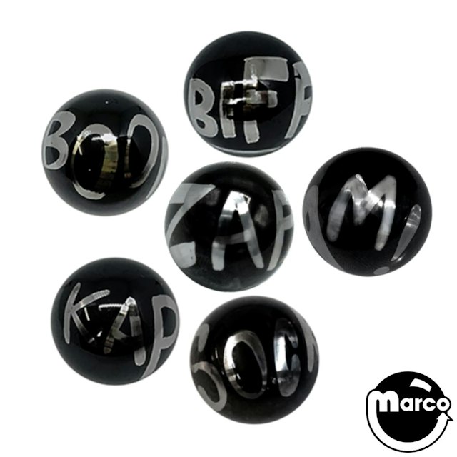 Balls 1-1/16 inch BLACK - Superhero 6 Pack