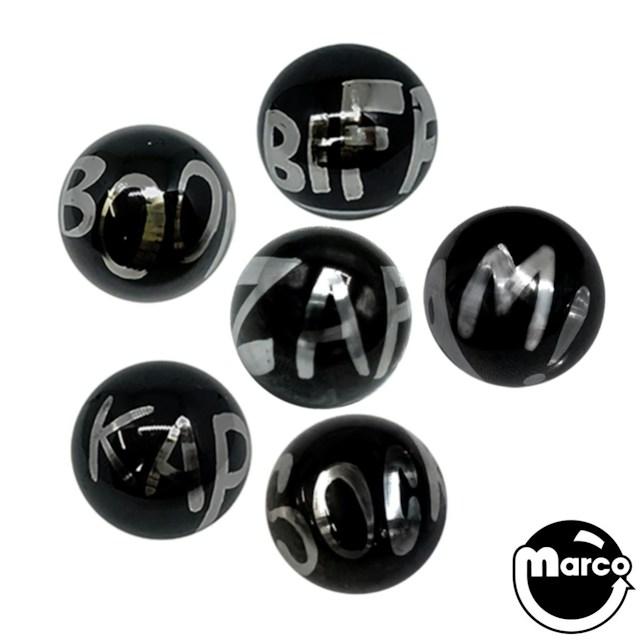 Balls 1-1/16 inch BLACK - Superhero 6 Pack