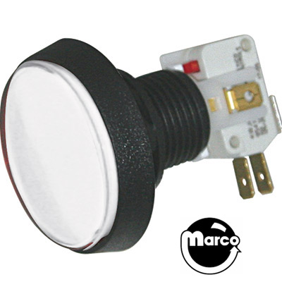 Pushbutton 1-1/2 inch round white illuminated