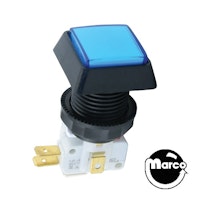 Pushbutton 1 inch square blue