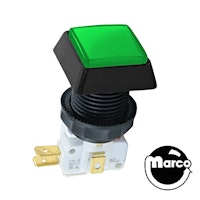 Pushbutton 1 inch square green