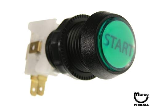 Pushbutton 1 inch round green 'Start' 20-9663-2