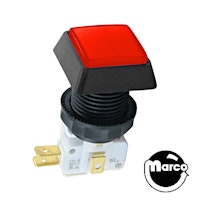 Pushbutton 1 inch square red