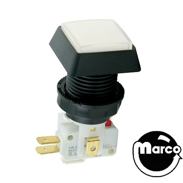 Pushbutton 1 inch square white