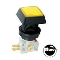 Pushbutton 1 inch square yellow