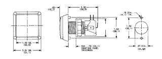 Pushbutton 2 inch square white