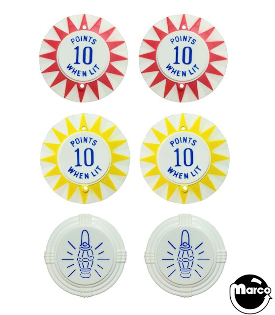 CROSS TOWN (Gottlieb) Pop bumper cap set (6)