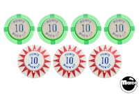 DODGE CITY (Gottlieb) Pop bumper cap set (7)