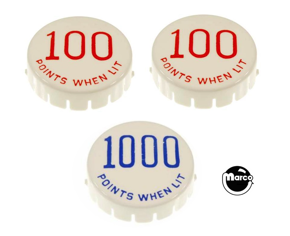 OUT OF SIGHT (Gottlieb) Pop bumper cap set (3)