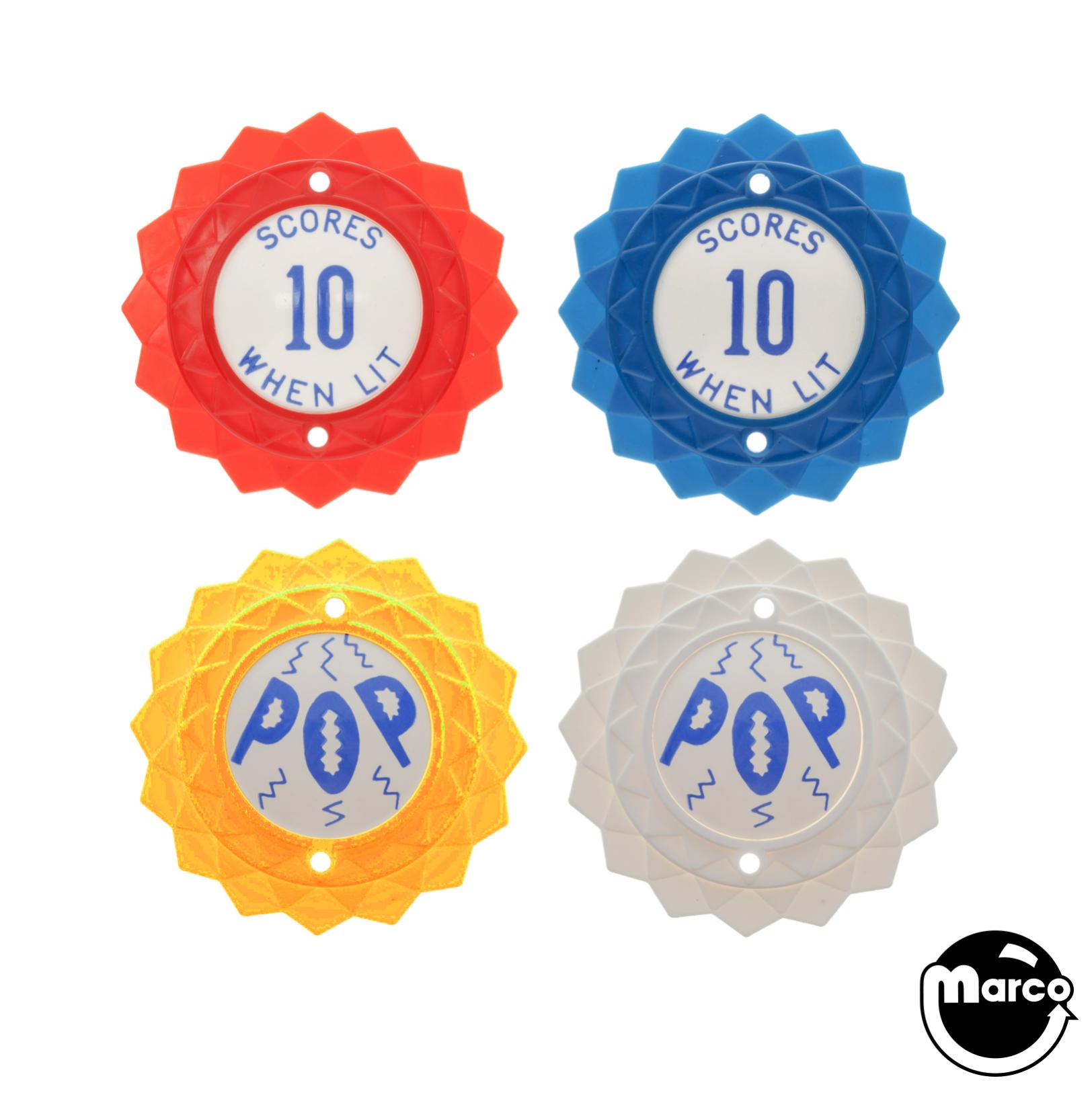PCS1611 - ROYAL FLASH (Chicago Coin) Pop bumper cap set (4