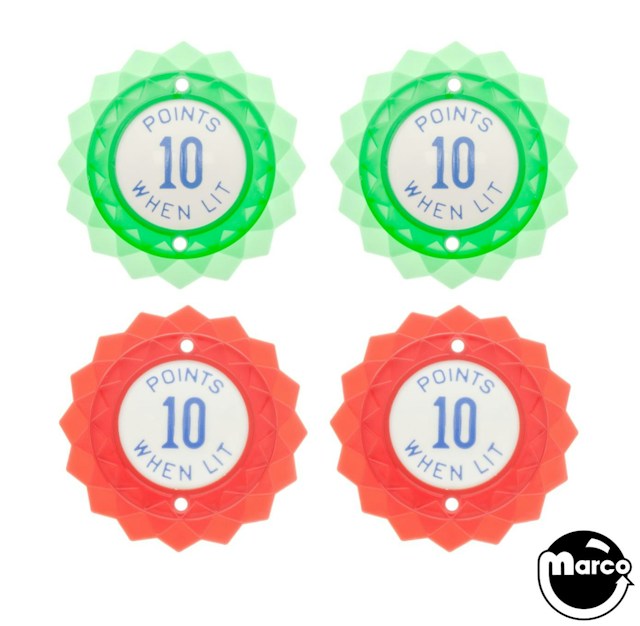 TROPIC ISLE (Gottlieb) Pop bumper cap set (4)