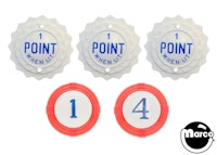 QUEEN OF HEARTS (Gottlieb) Pop bumper cap set (5)