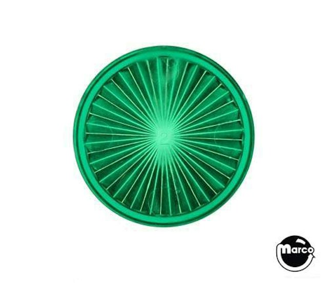 Insert - round 1-1/2 inch clear green starburst