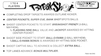 BREAKSHOT (Capcom) Score card